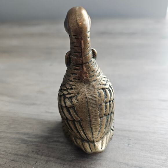 Vintage Solid Brass Duck Figurine Collectible Goose Home Decor Bird Mid Century - Picture 5 of 11